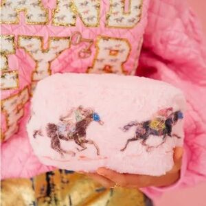 JUDITH MARCH Racing Soft Pink Cosmetic Bag $38